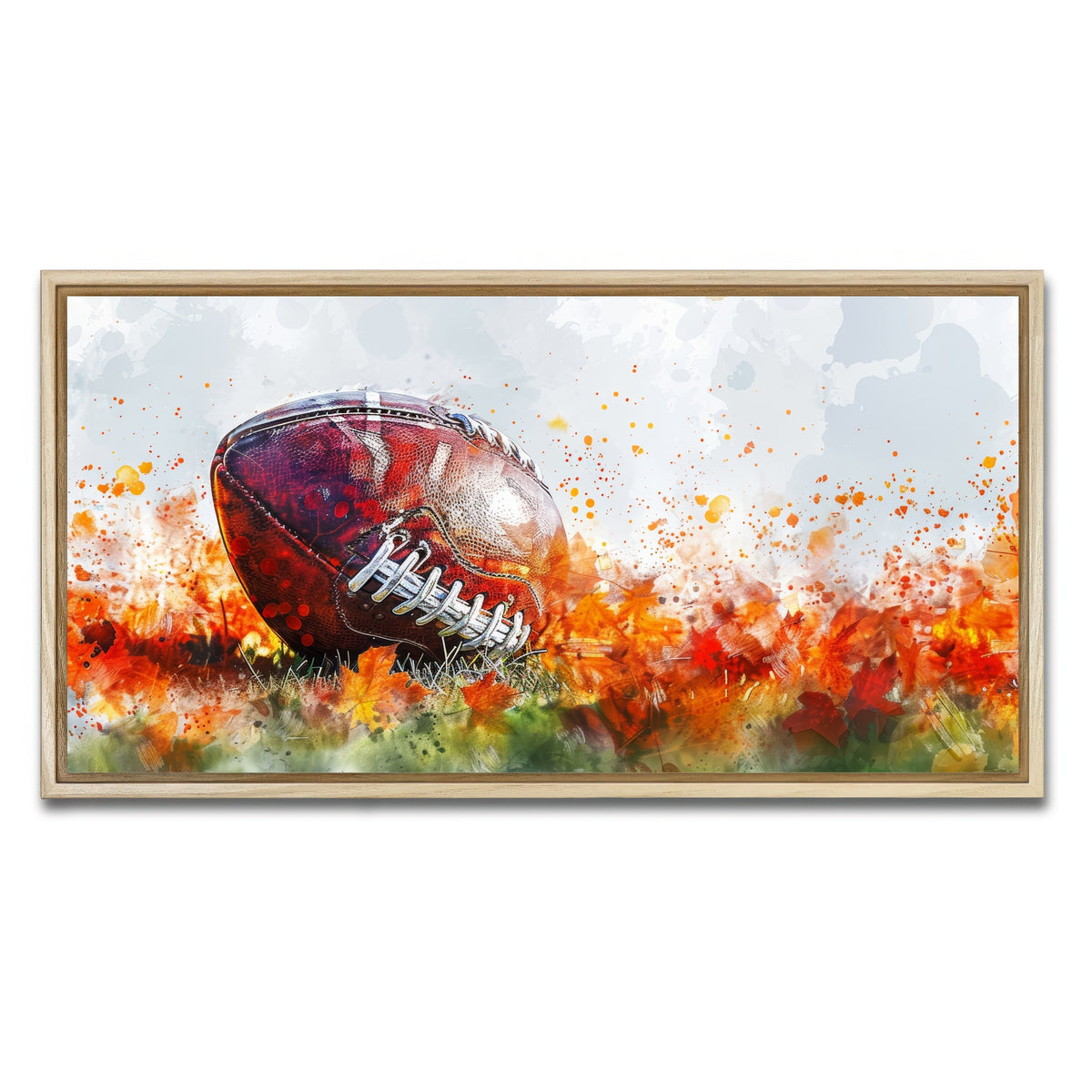 AUTO-MOCKUP WHITE | Football Abstract | 1 Piece | Natural Framed Canvas | group=2x1