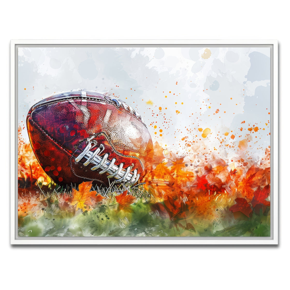 AUTO-MOCKUP WHITE | Football Abstract | 1 Piece | White Framed Canvas | group=4x3