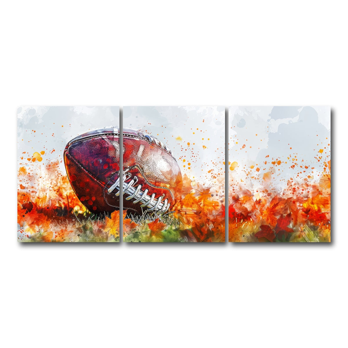 AUTO-MOCKUP WHITE | Football Abstract | 3 Piece | Gallery Wrap Canvas | group=18x24