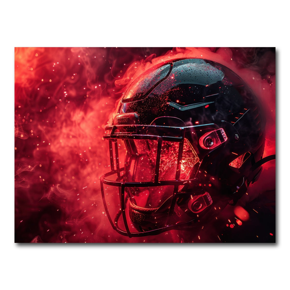 AUTO-MOCKUP WHITE | Football Helmet Red | 1 Piece | Gallery Wrap Canvas | group=4x3