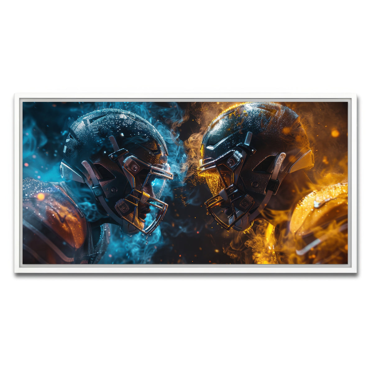 AUTO-MOCKUP WHITE | Football Players Head to Head | 1 Piece | White Framed Canvas | group=2x1