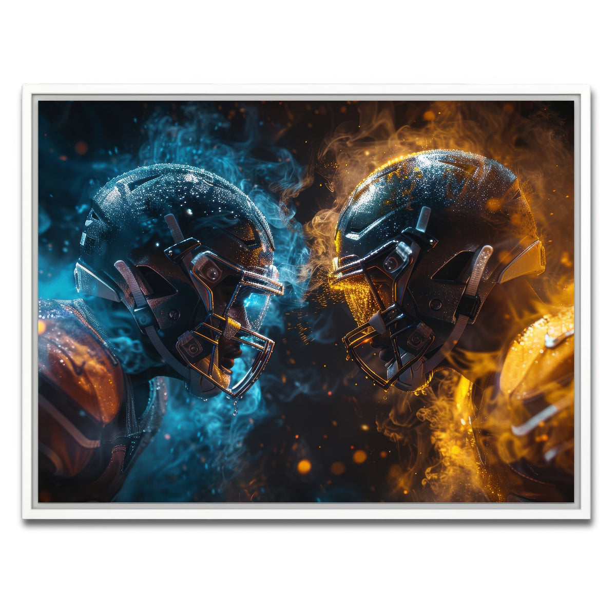 AUTO-MOCKUP WHITE | Football Players Head to Head | 1 Piece | White Framed Canvas | group=4x3