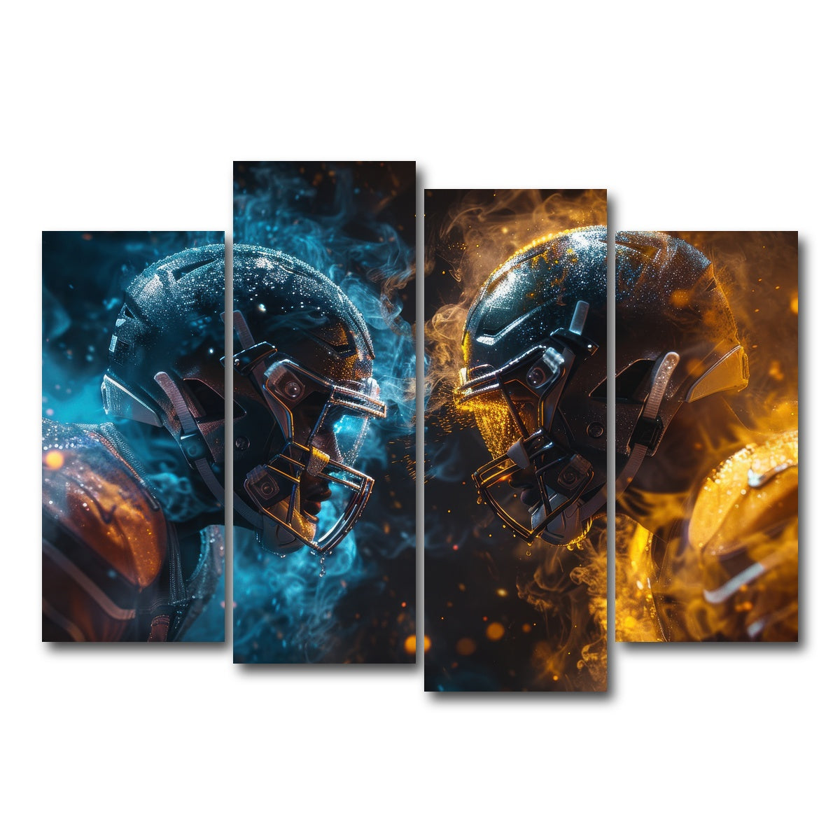 AUTO-MOCKUP WHITE | Football Players Head to Head | 4 Piece | Gallery Wrap Canvas | group=4_normal