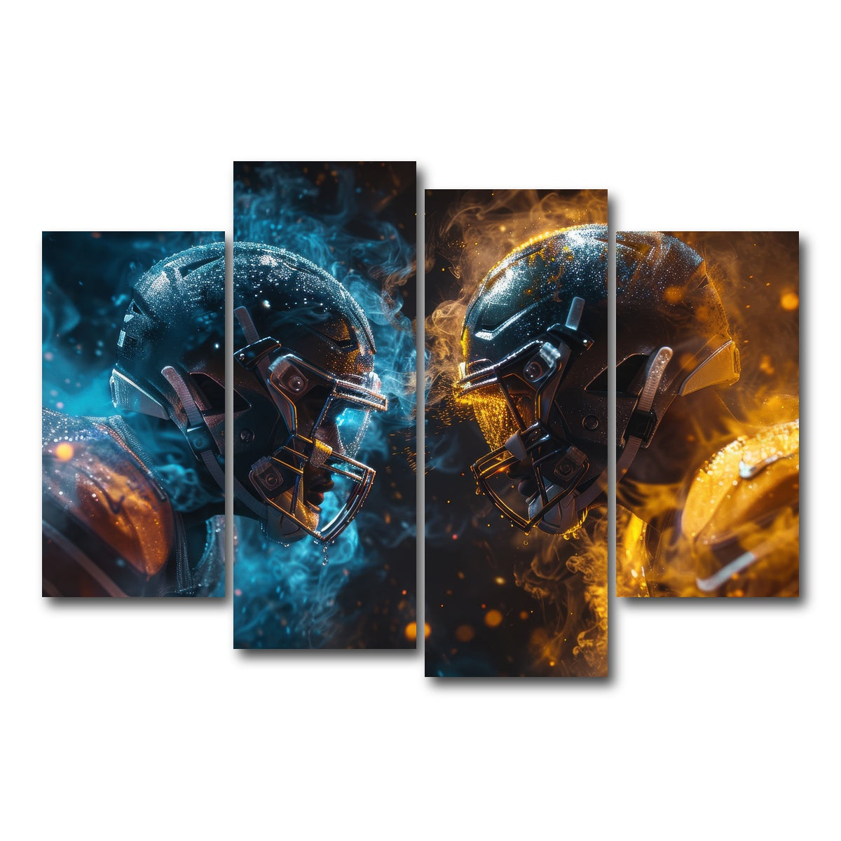 AUTO-MOCKUP WHITE | Football Players Head to Head | 4 Piece | Gallery Wrap Canvas | group=4_short