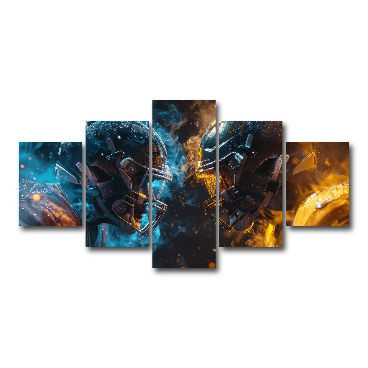 AUTO-MOCKUP WHITE | Football Players Head to Head | 5 Piece | Gallery Wrap Canvas | group=5_short