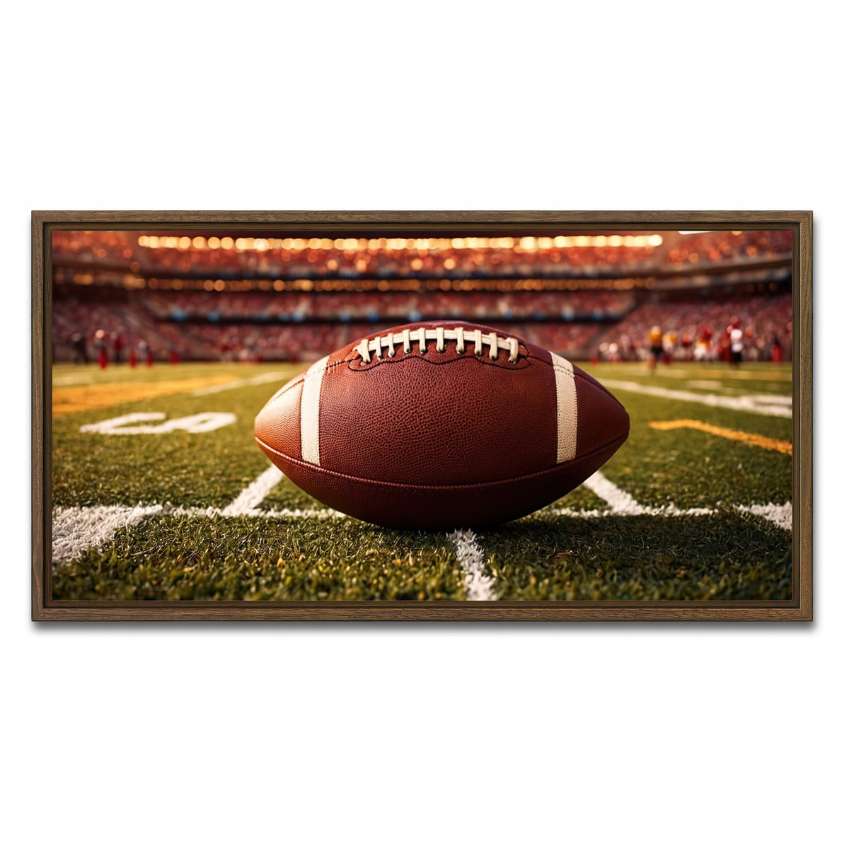 AUTO-MOCKUP WHITE | Football | 1 Piece | Walnut Framed Canvas | group=2x1