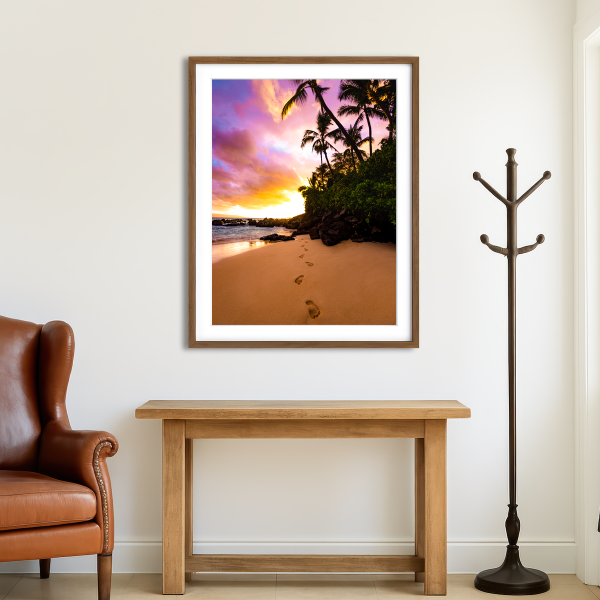 AUTO-MOCKUP ROOM | Footprints in the Sand Wall Art