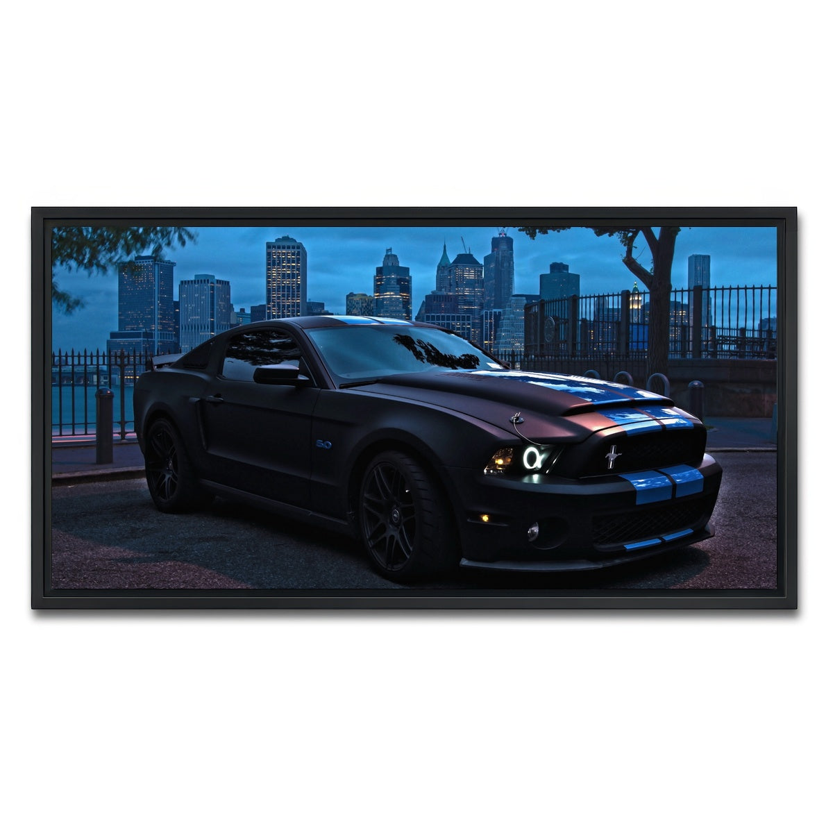 AUTO-MOCKUP WHITE | Ford Mustang GT500 | 1 Piece | Black Framed Canvas | group=2x1