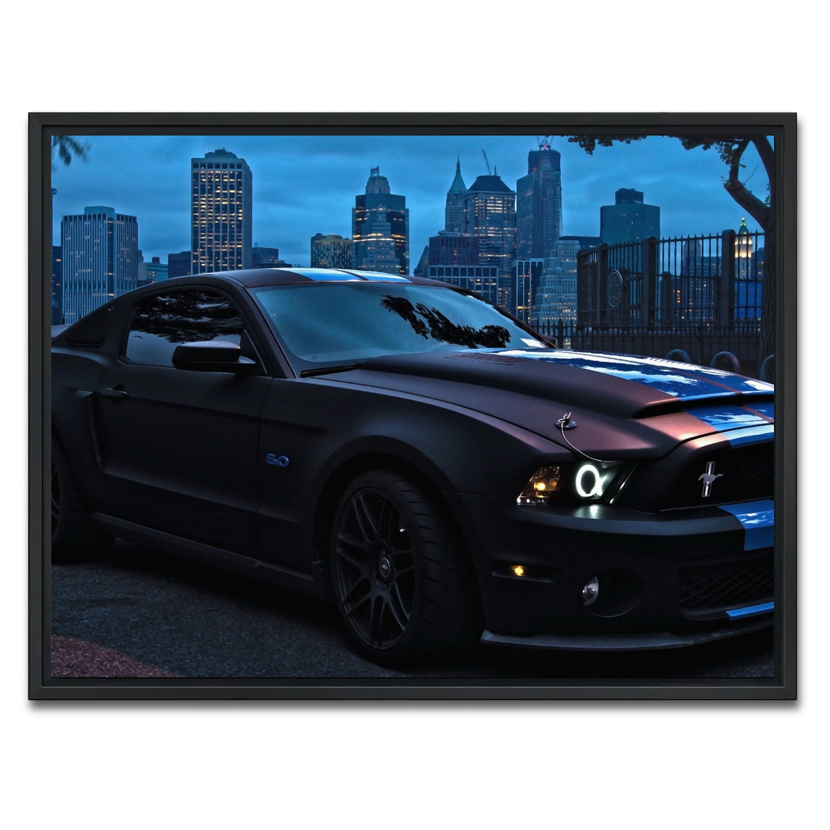AUTO-MOCKUP WHITE | Ford Mustang GT500 | 1 Piece | Black Framed Canvas | group=4x3
