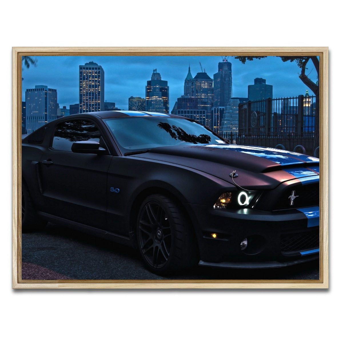 AUTO-MOCKUP WHITE | Ford Mustang GT500 | 1 Piece | Natural Framed Canvas | group=4x3