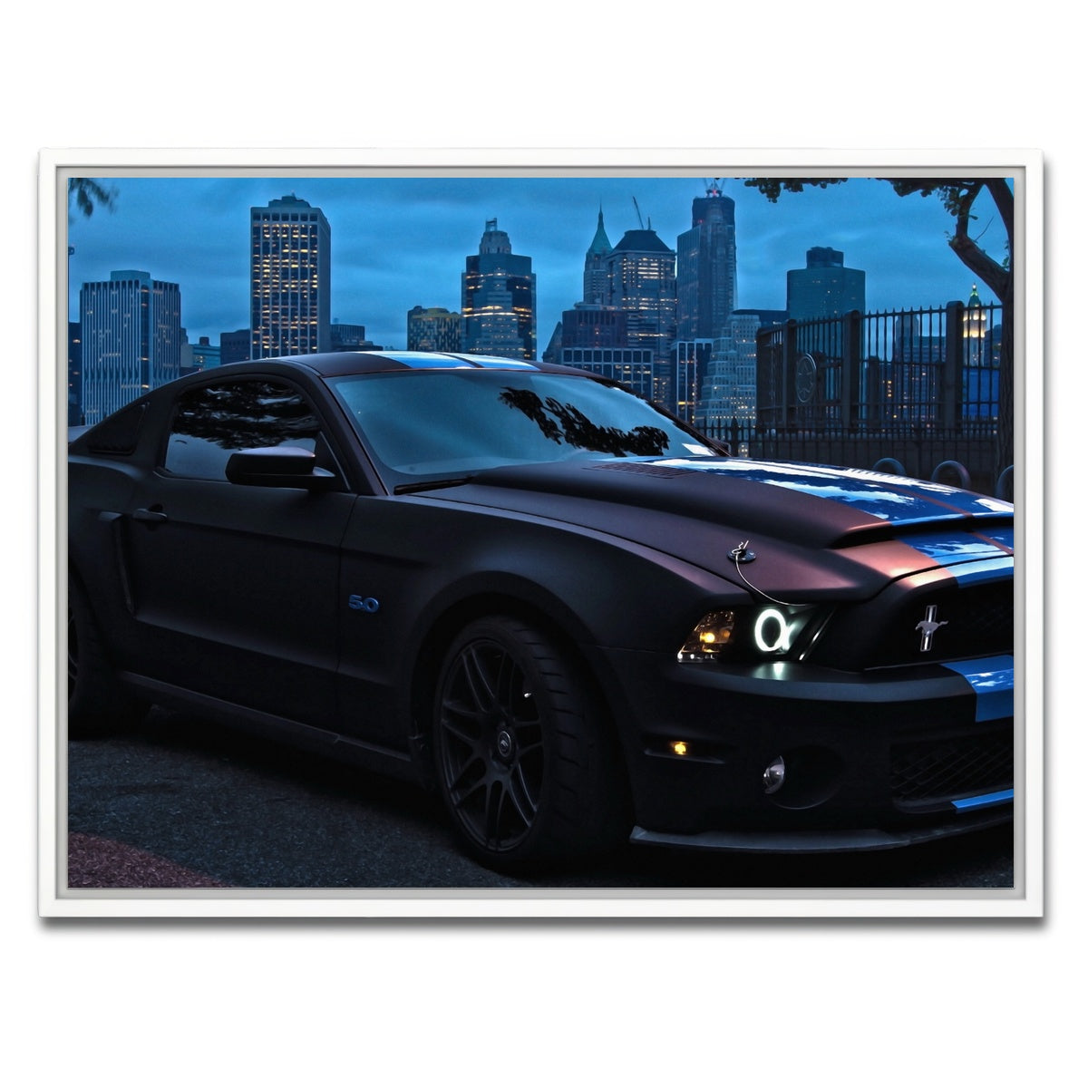 AUTO-MOCKUP WHITE | Ford Mustang GT500 | 1 Piece | White Framed Canvas | group=4x3