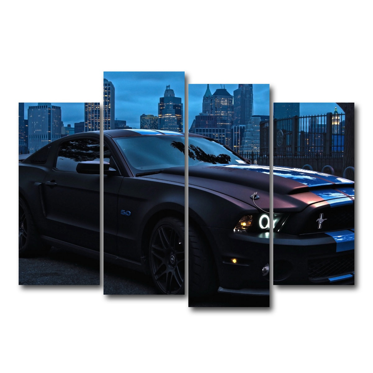 AUTO-MOCKUP WHITE | Ford Mustang GT500 | 4 Piece | Gallery Wrap Canvas | group=4_normal