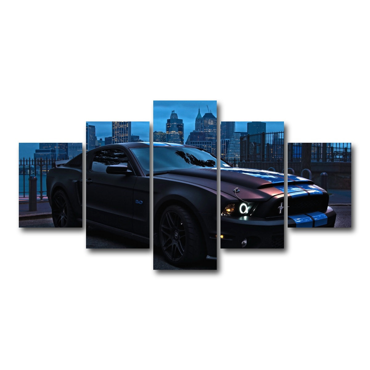 AUTO-MOCKUP WHITE | Ford Mustang GT500 | 5 Piece | Gallery Wrap Canvas | group=5_short