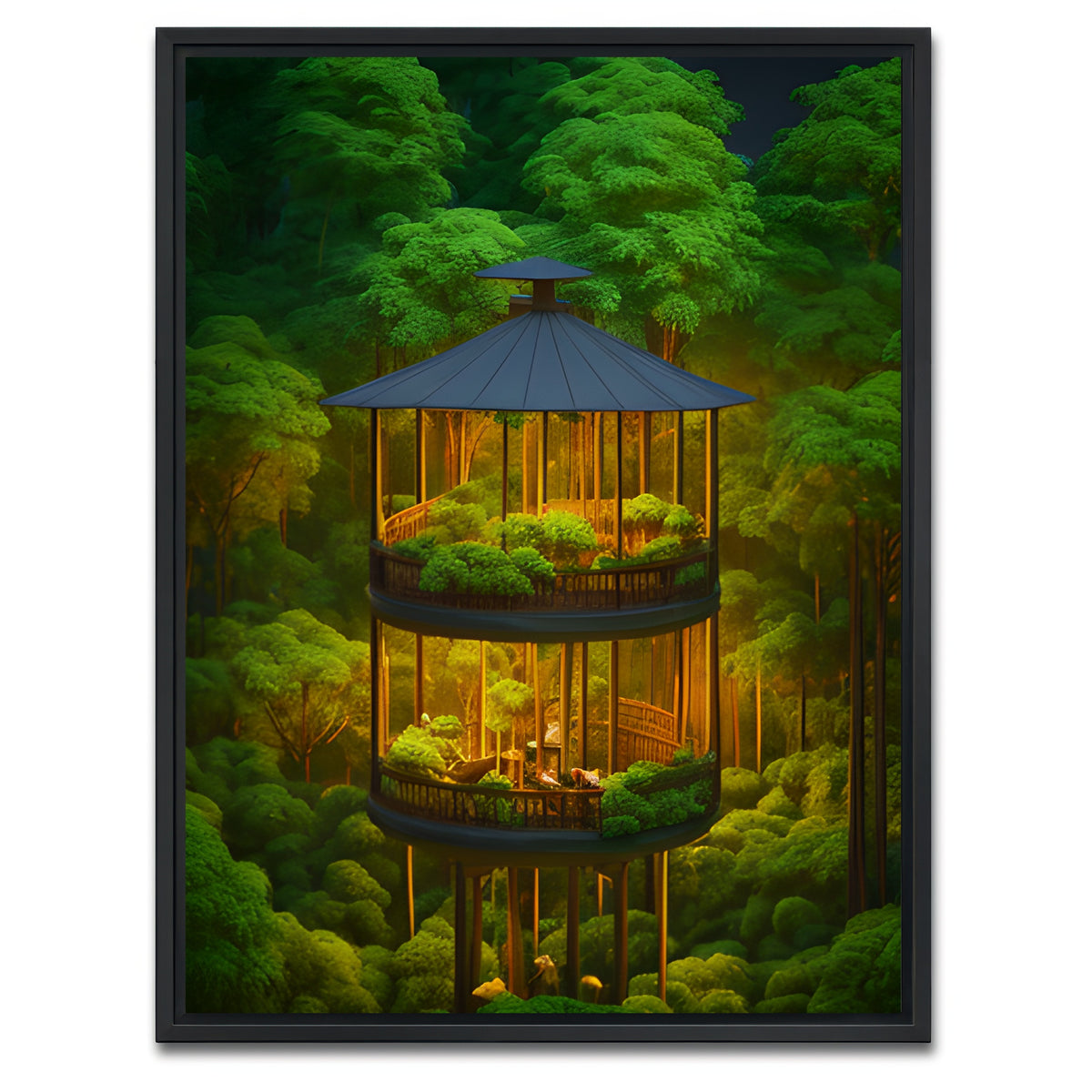 AUTO-MOCKUP WHITE | Forest Balcony | 1 Piece | Black Framed Canvas | group=3x4