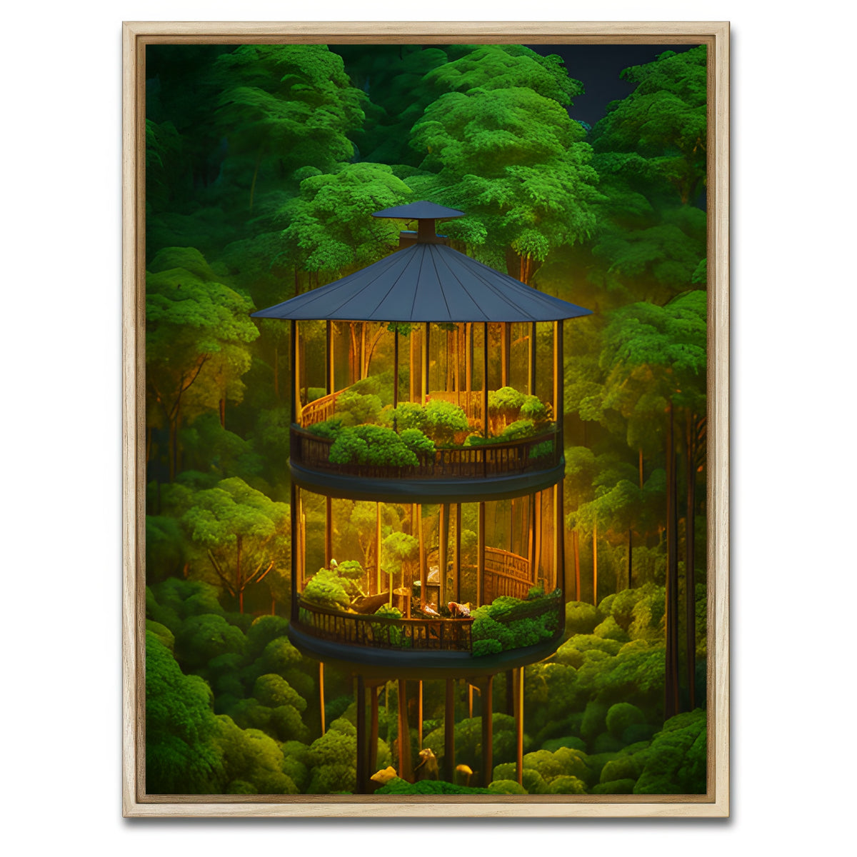 AUTO-MOCKUP WHITE | Forest Balcony | 1 Piece | Natural Framed Canvas | group=3x4