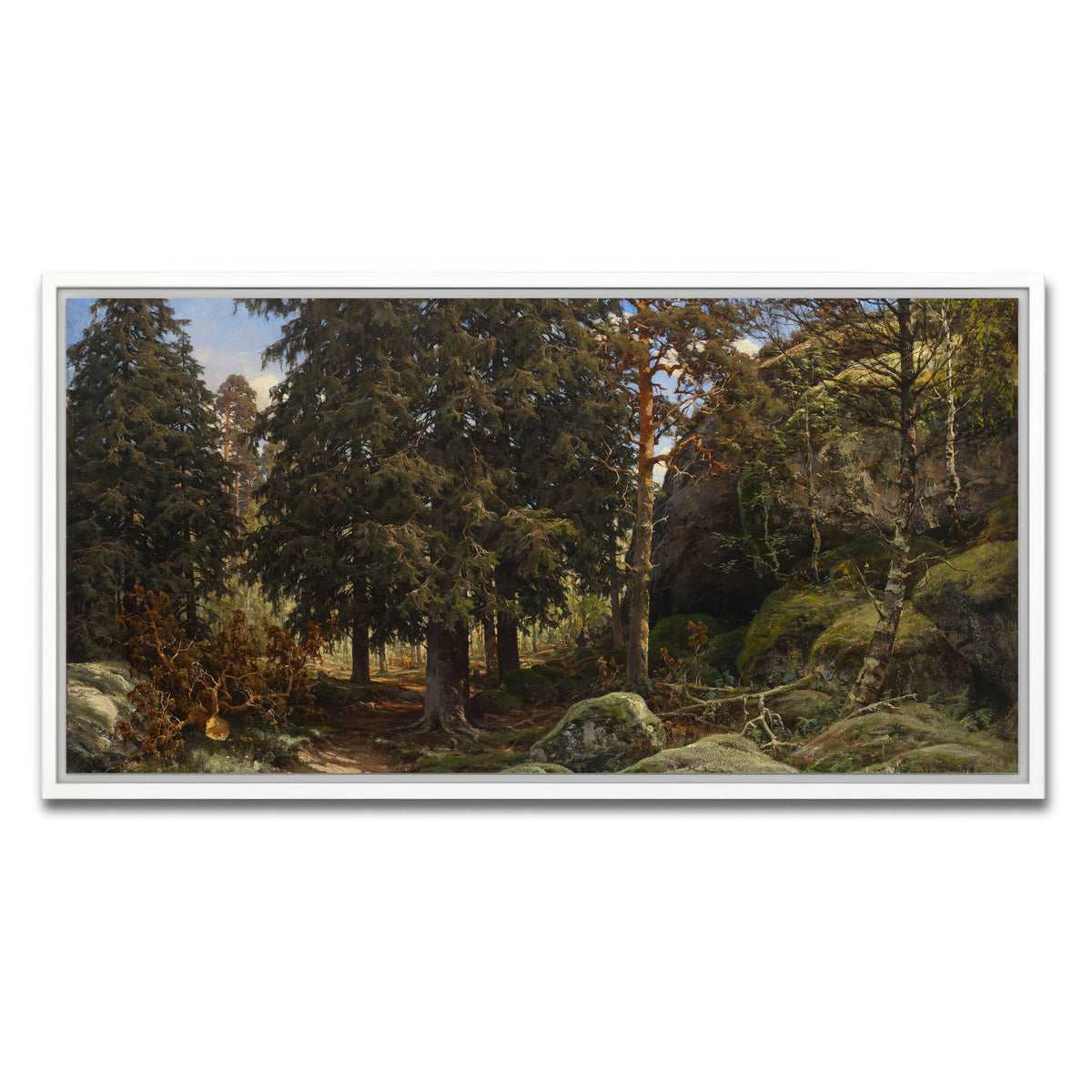 AUTO-MOCKUP WHITE | Forest Interior | 1 Piece | White Framed Canvas | group=2x1