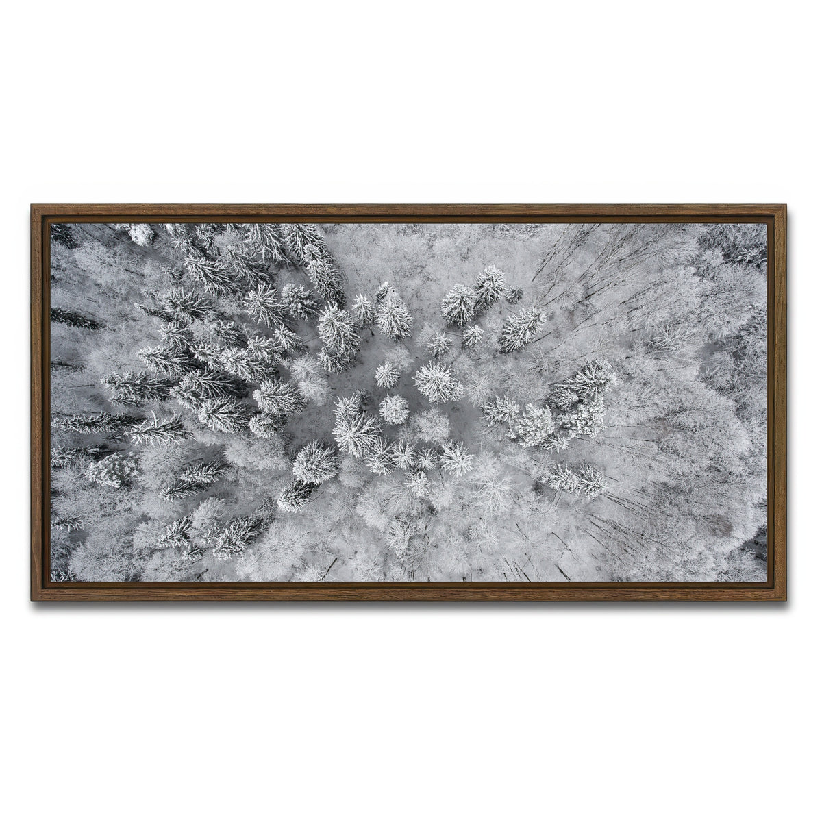 AUTO-MOCKUP WHITE | Forest Snow | 1 Piece | Walnut Framed Canvas | group=2x1