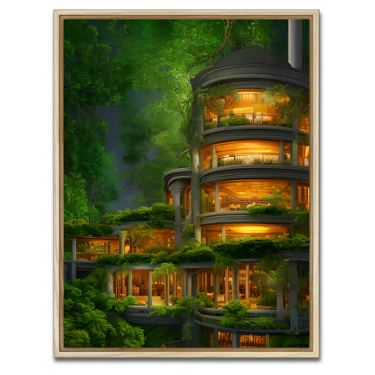 AUTO-MOCKUP WHITE | Forest Terrace | 1 Piece | Natural Framed Canvas | group=3x4