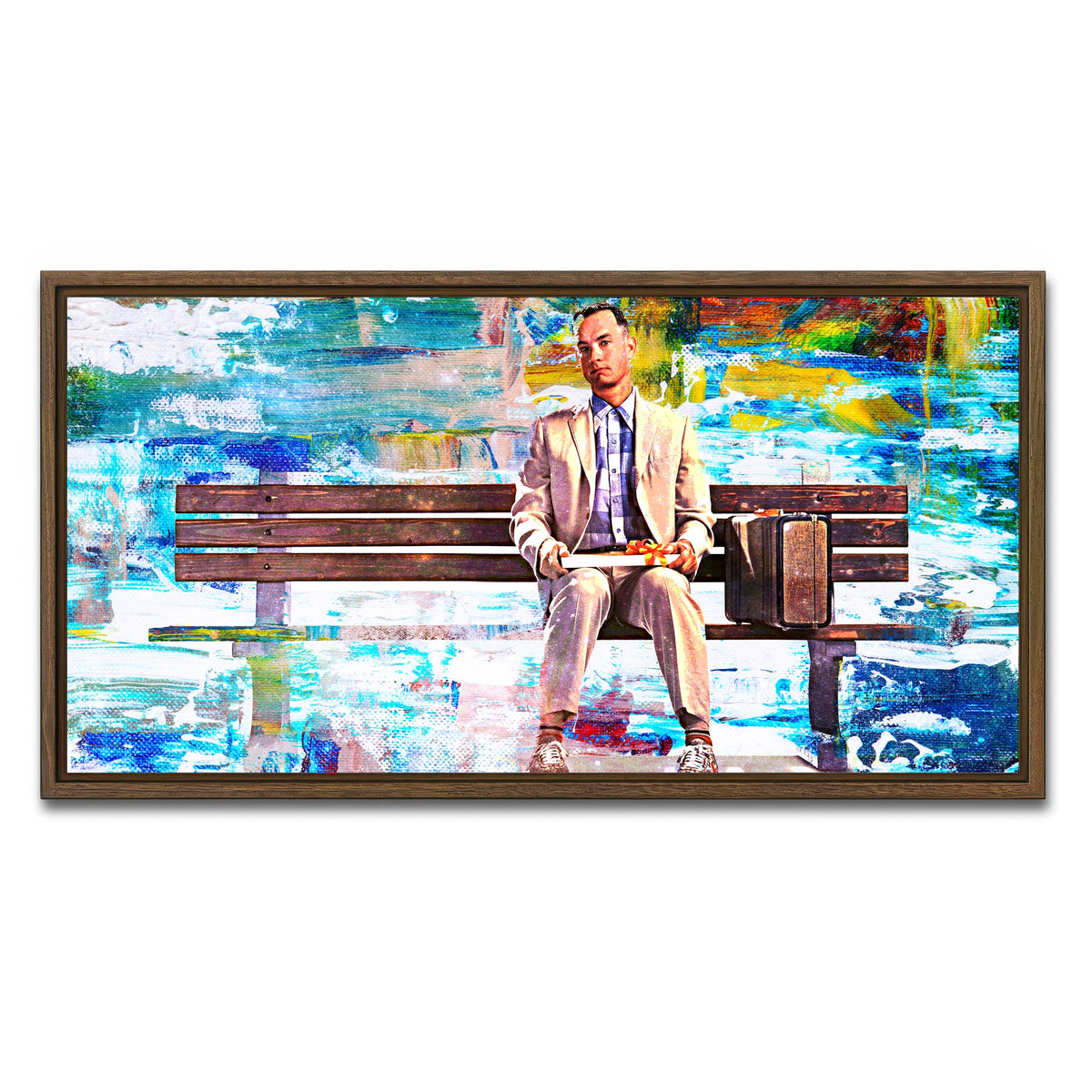 AUTO-MOCKUP WHITE | Forrest Gump | 1 Piece | Walnut Framed Canvas | group=2x1