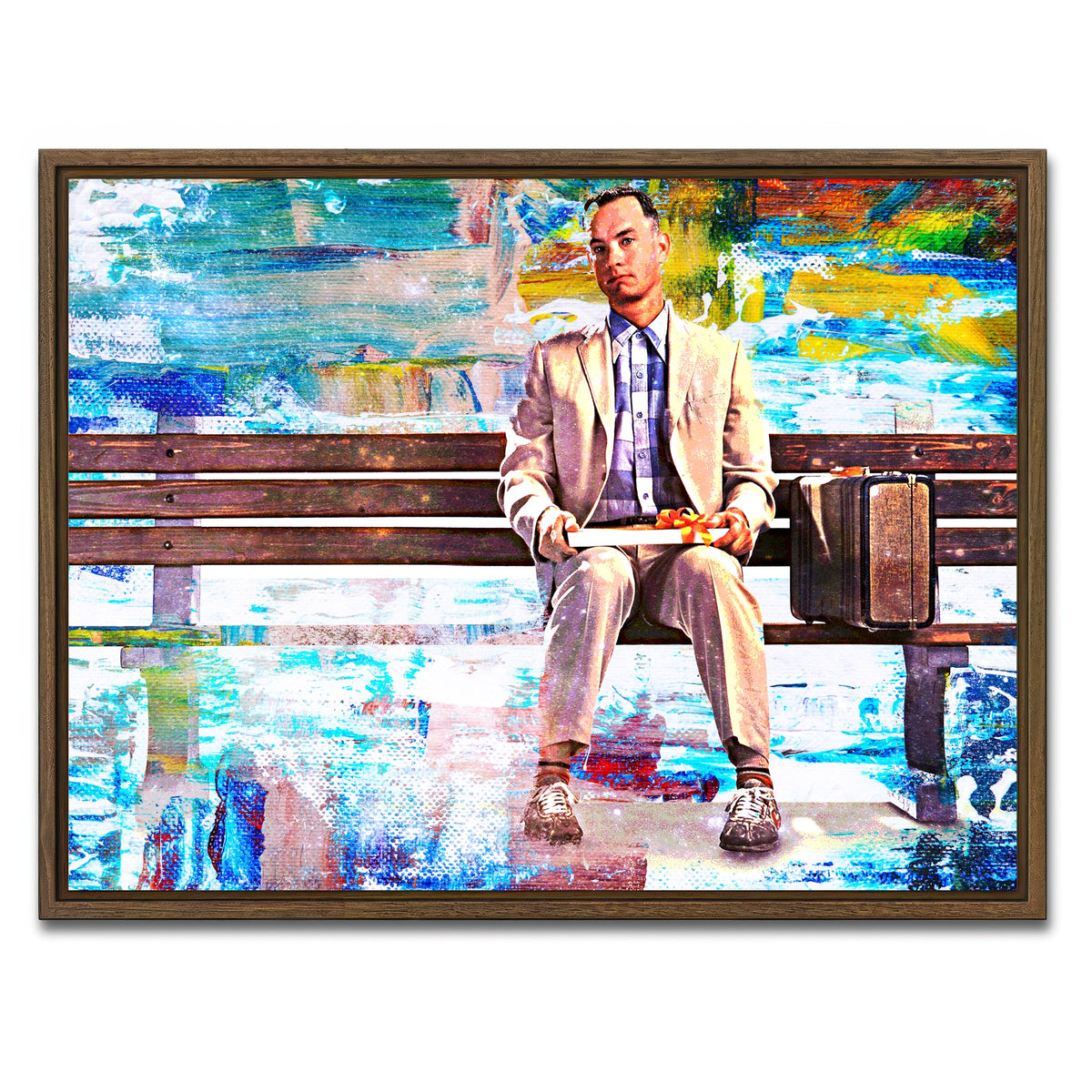 AUTO-MOCKUP WHITE | Forrest Gump | 1 Piece | Walnut Framed Canvas | group=4x3