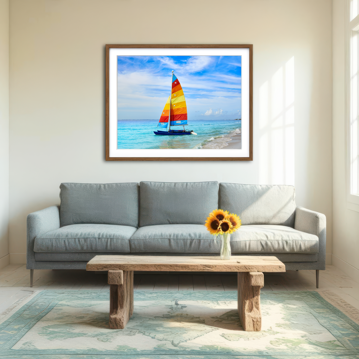 AUTO-MOCKUP ROOM | Fort Myers Beach Sailboat Wall Art