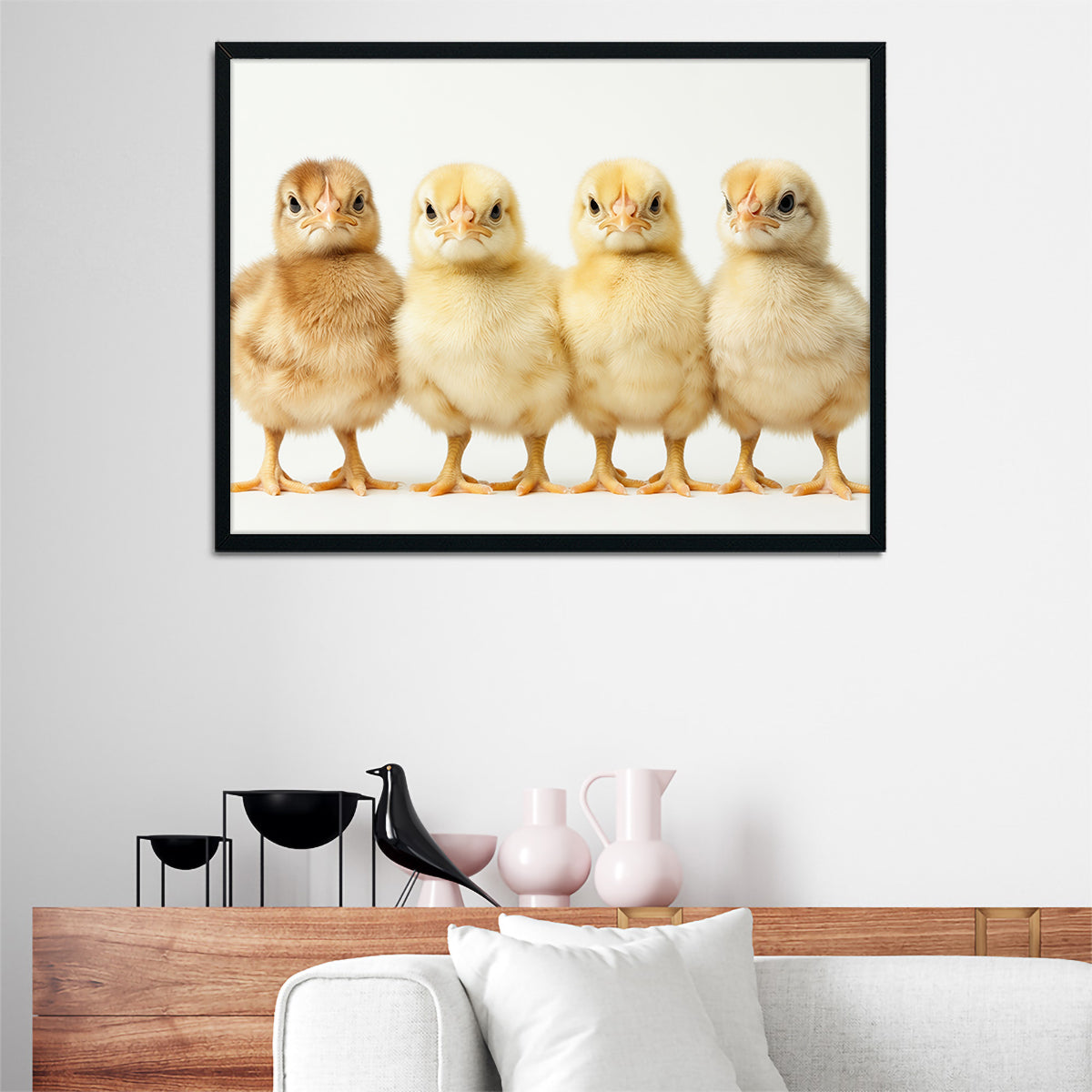 Four Baby Chickens Wall Art
