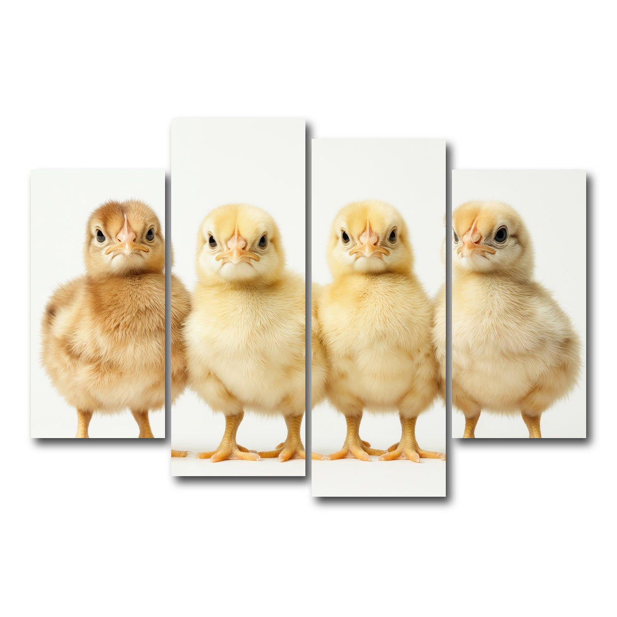 AUTO-MOCKUP WHITE | Four Baby Chickens | 4 Piece | Gallery Wrap Canvas | group=4_short
