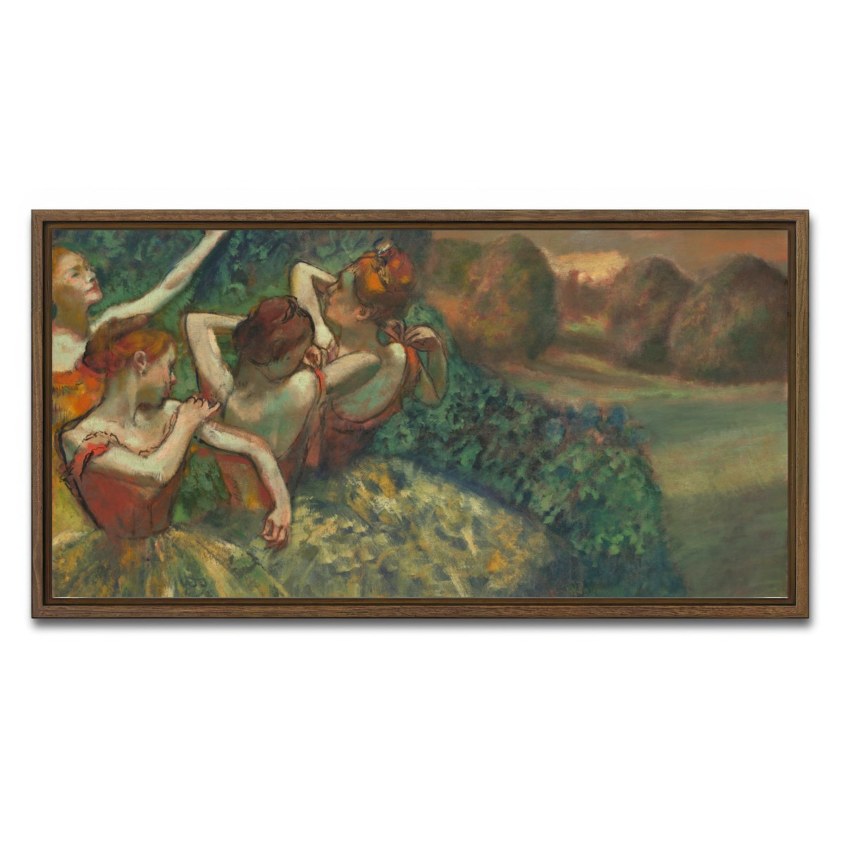 AUTO-MOCKUP WHITE | Four Dancers | 1 Piece | Walnut Framed Canvas | group=2x1