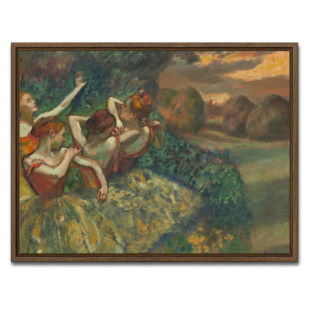AUTO-MOCKUP WHITE | Four Dancers | 1 Piece | Walnut Framed Canvas | group=4x3