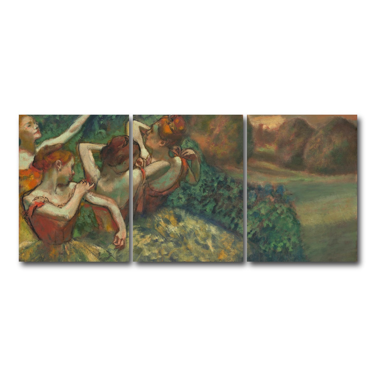 AUTO-MOCKUP WHITE | Four Dancers | 3 Piece | Gallery Wrap Canvas | group=18x24