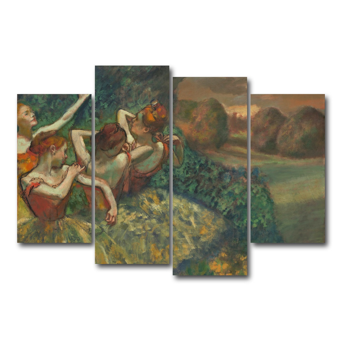 AUTO-MOCKUP WHITE | Four Dancers | 4 Piece | Gallery Wrap Canvas | group=4_short