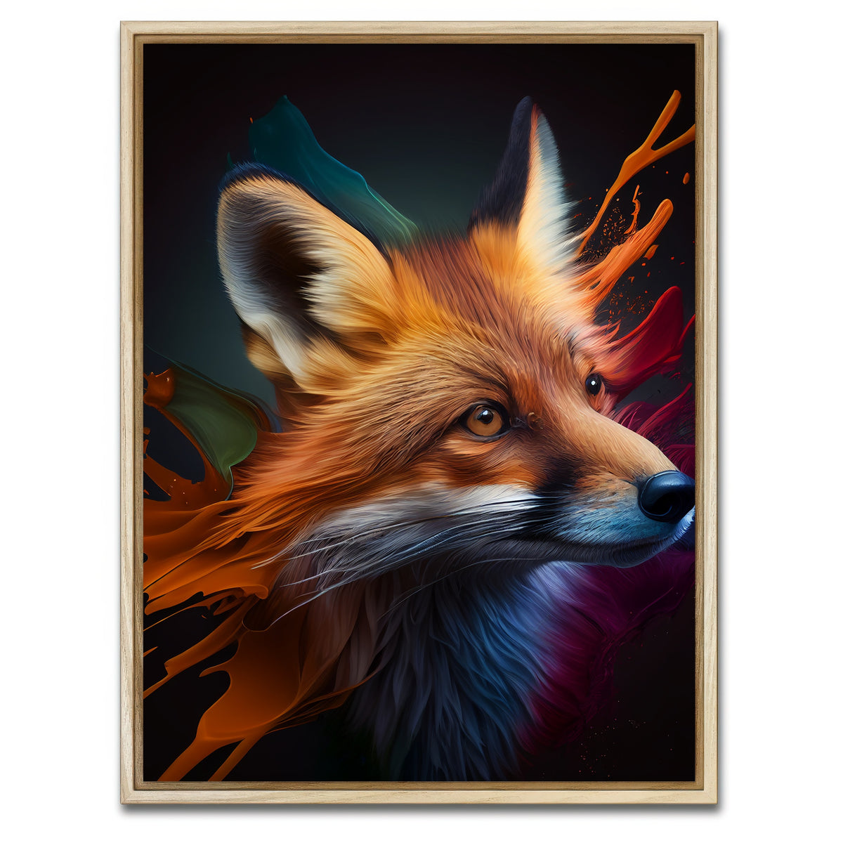 AUTO-MOCKUP WHITE | Fox Portrait | 1 Piece | Natural Framed Canvas | group=3x4