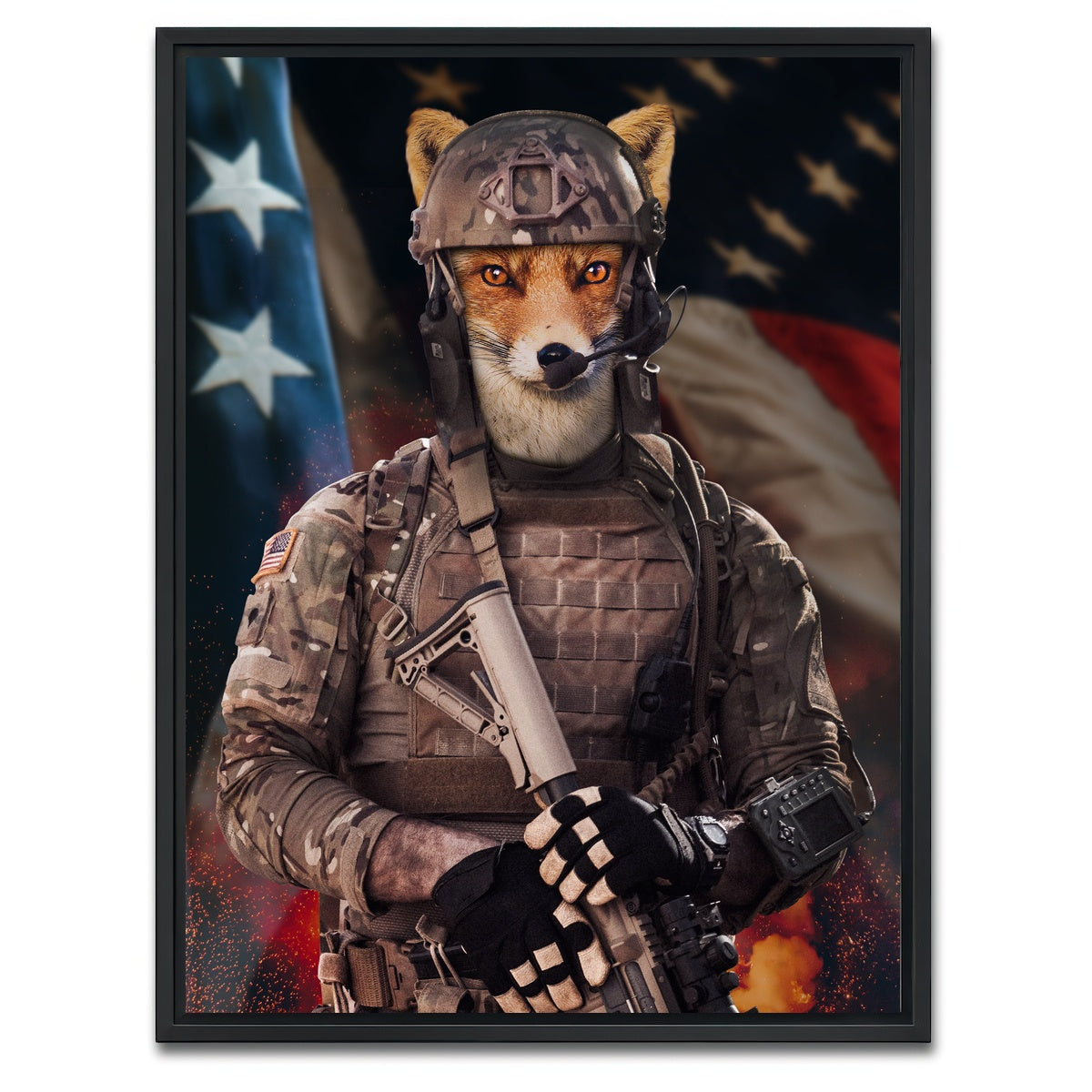 AUTO-MOCKUP WHITE | Fox Soldier | 1 Piece | Black Framed Canvas | group=3x4