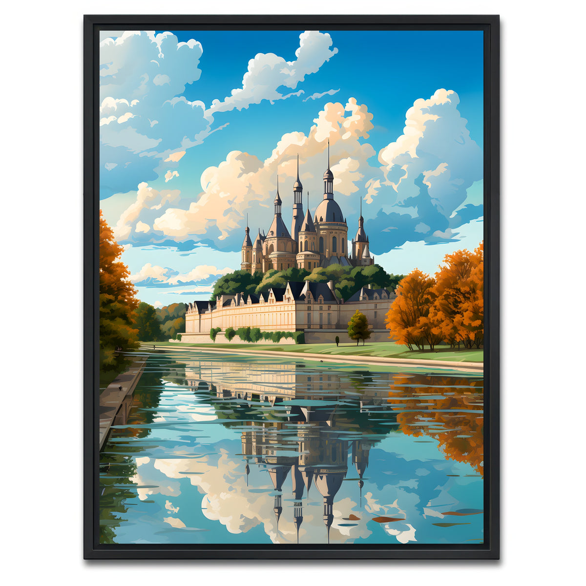 AUTO-MOCKUP WHITE | France - Chambord Castle | 1 Piece | Black Framed Canvas | group=3x4