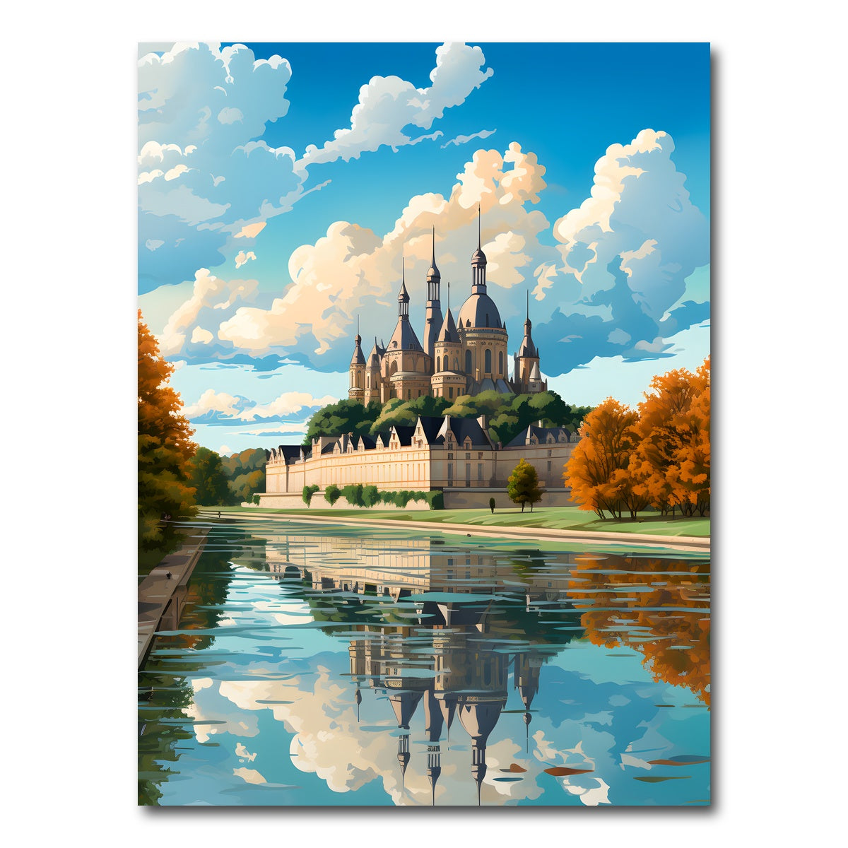 AUTO-MOCKUP WHITE | France - Chambord Castle | 1 Piece | Gallery Wrap Canvas | group=3x4