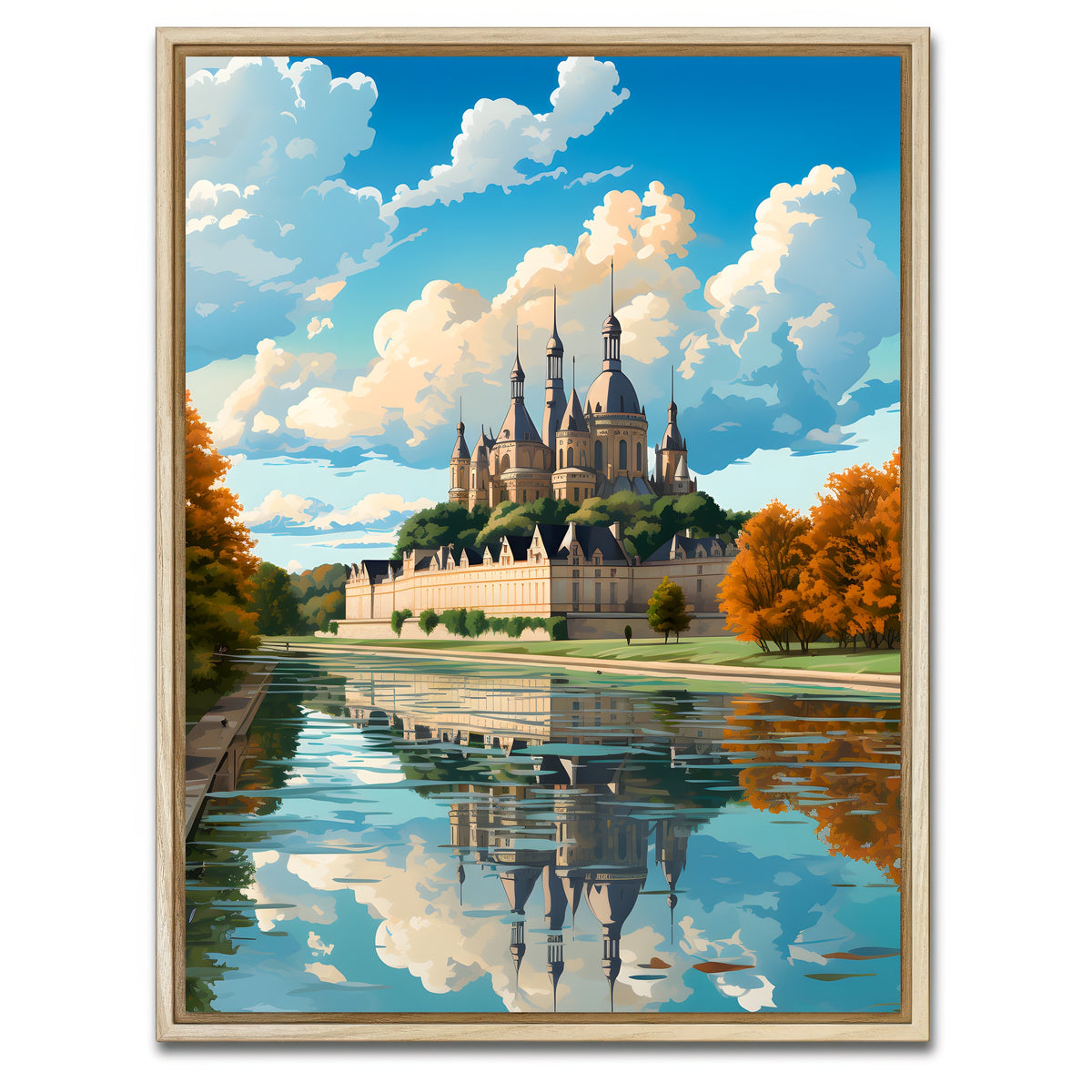 AUTO-MOCKUP WHITE | France - Chambord Castle | 1 Piece | Natural Framed Canvas | group=3x4