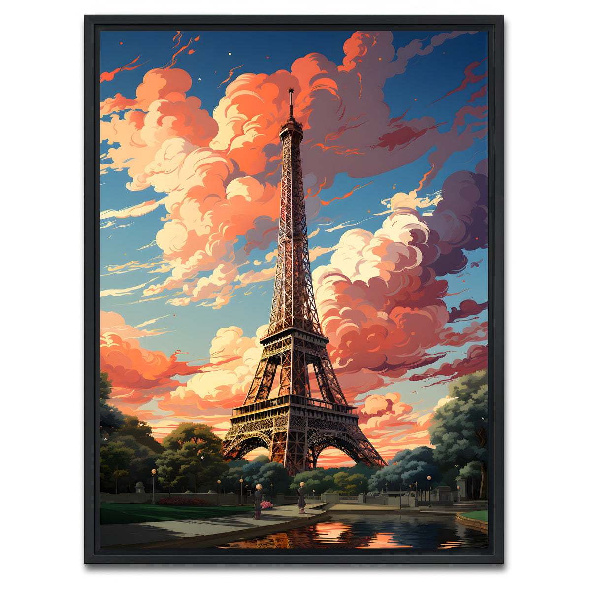 AUTO-MOCKUP WHITE | France - Eiffel | 1 Piece | Black Framed Canvas | group=3x4