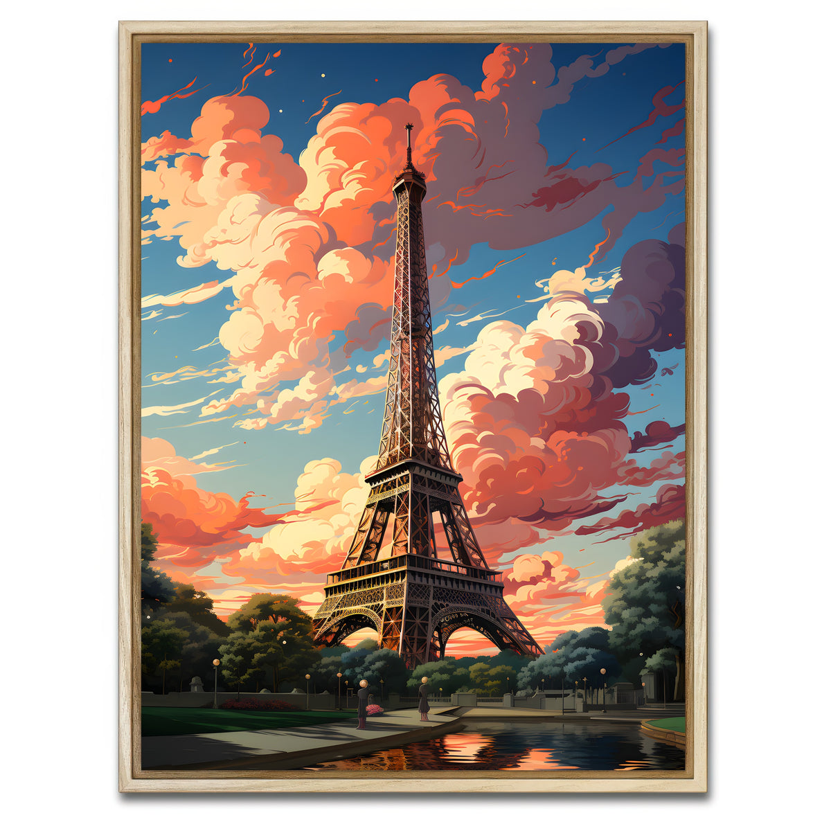 AUTO-MOCKUP WHITE | France - Eiffel | 1 Piece | Natural Framed Canvas | group=3x4