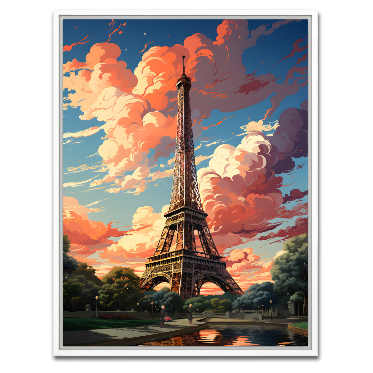 AUTO-MOCKUP WHITE | France - Eiffel | 1 Piece | White Framed Canvas | group=3x4