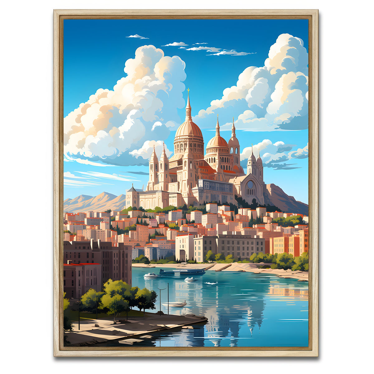 AUTO-MOCKUP WHITE | France - Marseille | 1 Piece | Natural Framed Canvas | group=3x4