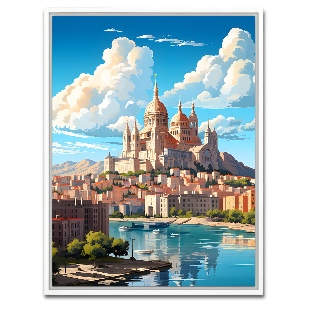 AUTO-MOCKUP WHITE | France - Marseille | 1 Piece | White Framed Canvas | group=3x4