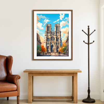 AUTO-MOCKUP ROOM | France - Notre Dame Cathedral Wall Art