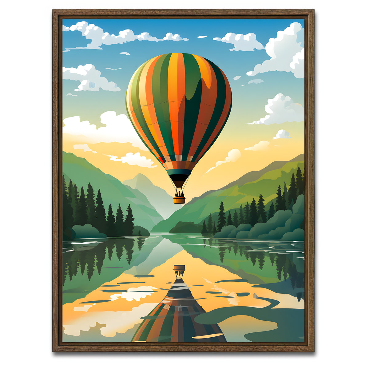 AUTO-MOCKUP WHITE | France - Serre-Poncon Lake | 1 Piece | Walnut Framed Canvas | group=3x4