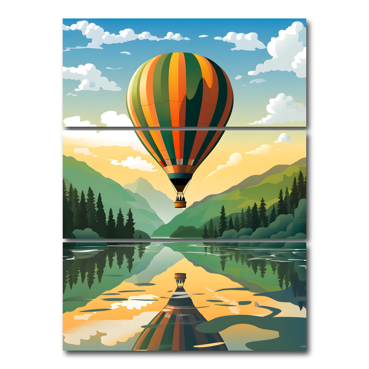 AUTO-MOCKUP WHITE | France - Serre-Poncon Lake | 3 Piece | Gallery Wrap Canvas | group=8x18_stacked