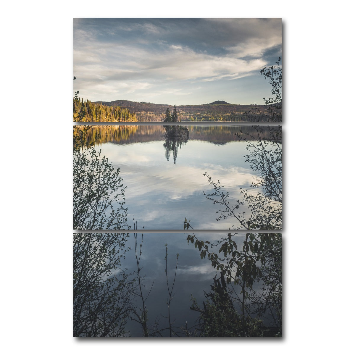 AUTO-MOCKUP WHITE | Francois Lake | 3 Piece | Gallery Wrap Canvas | group=12x24_stacked