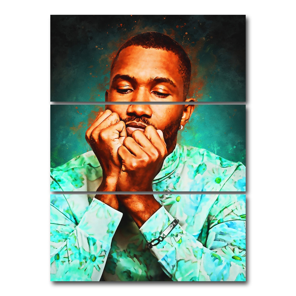 AUTO-MOCKUP WHITE | Frank Ocean | 3 Piece | Gallery Wrap Canvas | group=8x18_stacked
