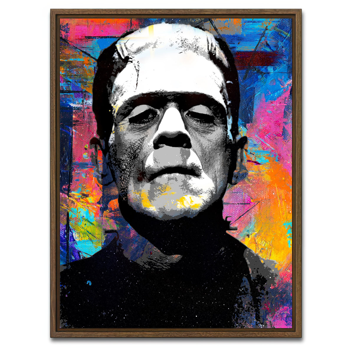 AUTO-MOCKUP WHITE | Frankenstein Colors | 1 Piece | Walnut Framed Canvas | group=3x4