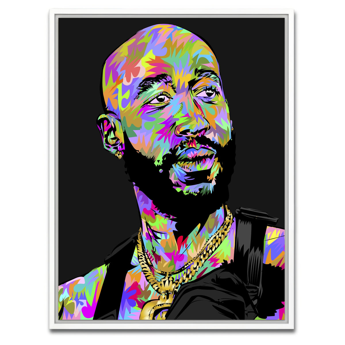 AUTO-MOCKUP WHITE | Freddie Gibbs | 1 Piece | White Framed Canvas | group=3x4