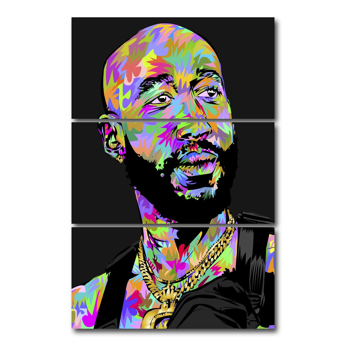 AUTO-MOCKUP WHITE | Freddie Gibbs | 3 Piece | Gallery Wrap Canvas | group=12x24_stacked