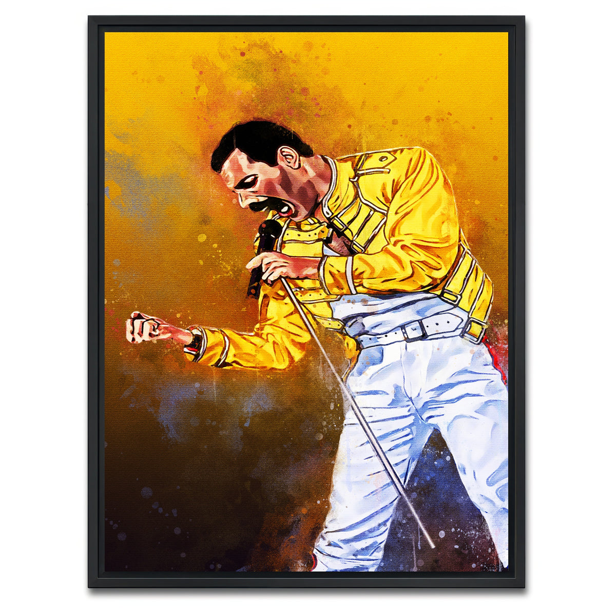 AUTO-MOCKUP WHITE | Freddie Mercury Painting | 1 Piece | Black Framed Canvas | group=3x4